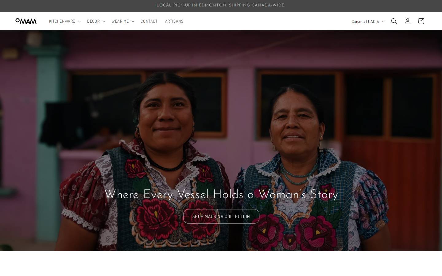 omamcollected.com homepage screenshot