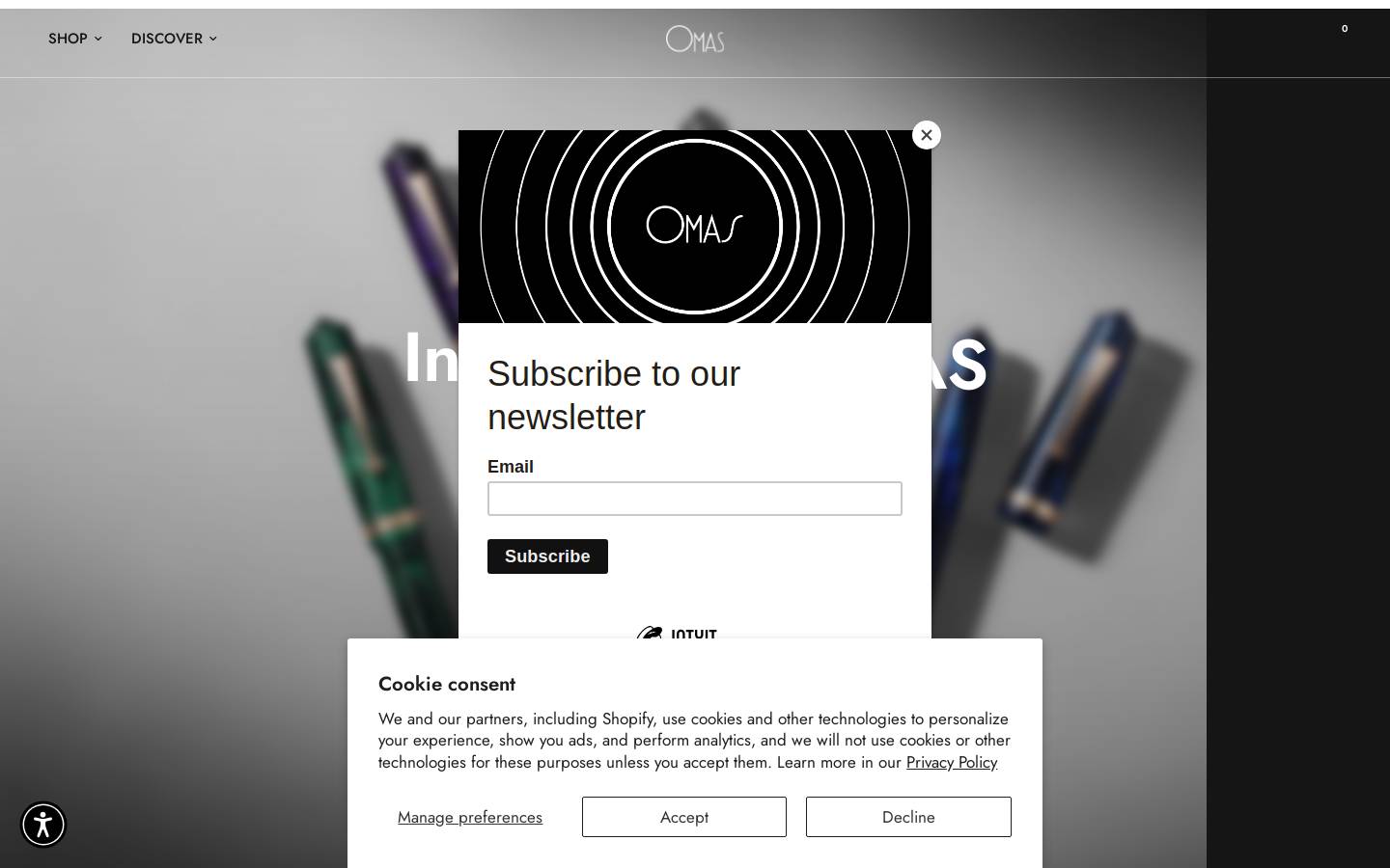 omasofficial.com homepage screenshot