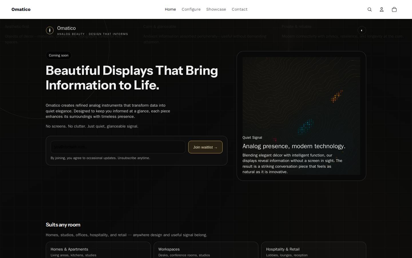 omatico.com homepage screenshot