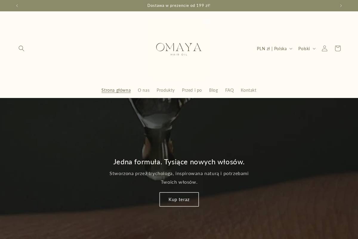 omayahairoil.pl homepage screenshot