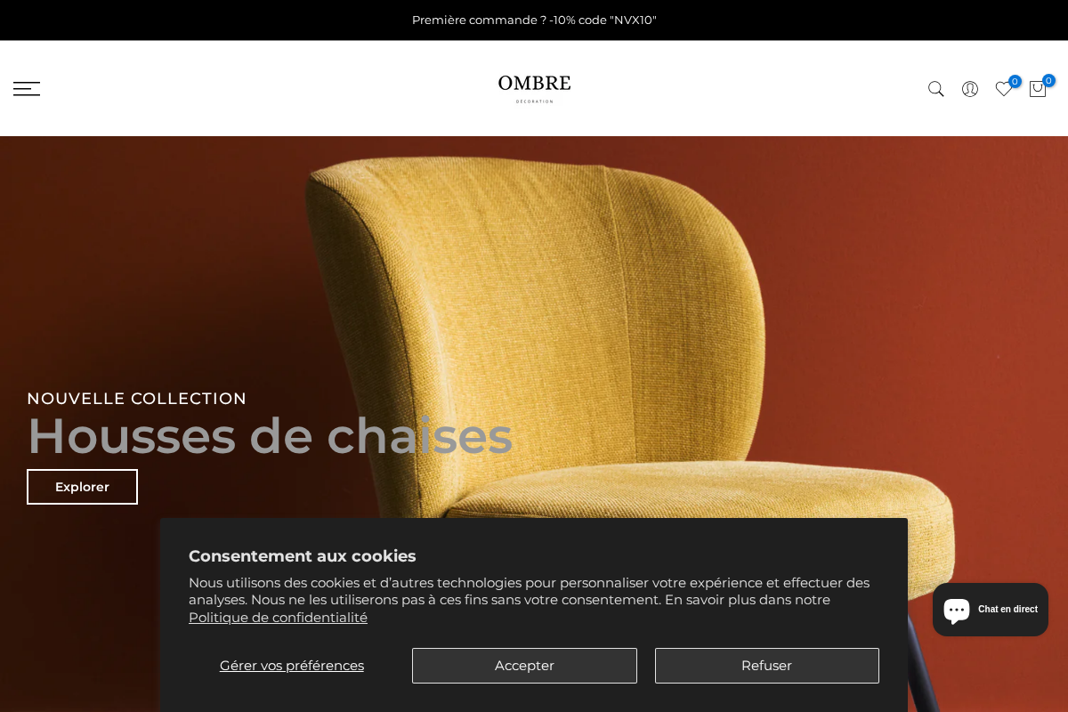 Ombredeco homepage screenshot