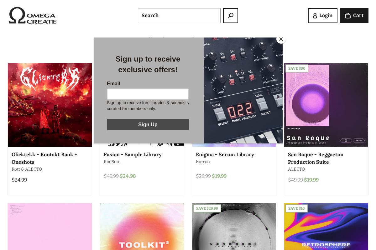 omega-create.com homepage screenshot