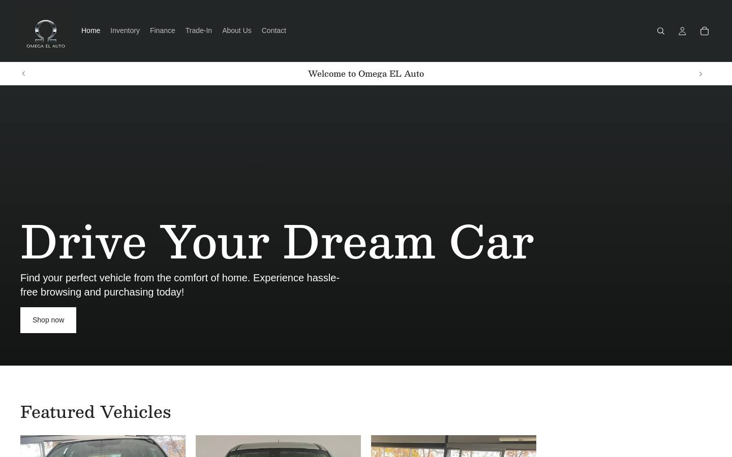 omegaelauto.com homepage screenshot
