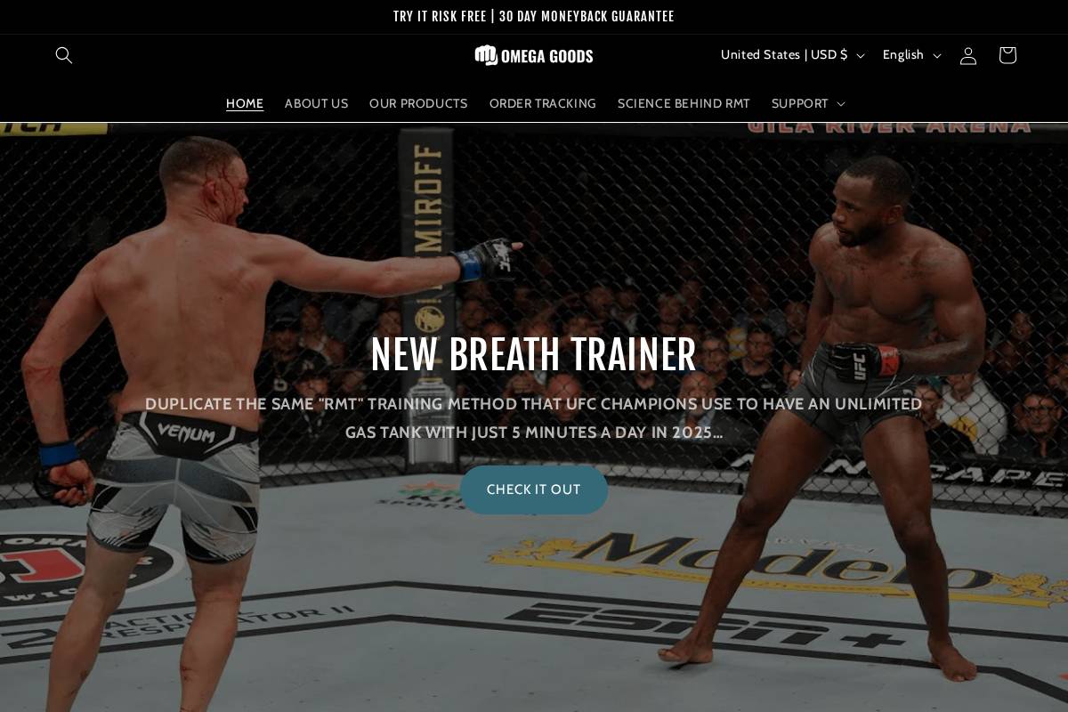 Omegagoods homepage screenshot