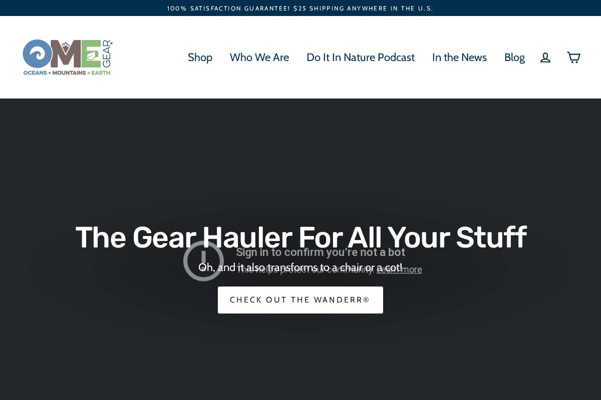 omegear.com homepage screenshot