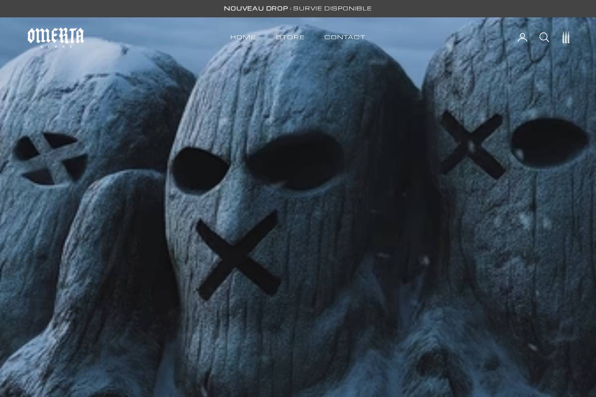 Omerta Store homepage screenshot