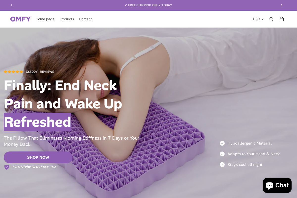 OMFY homepage screenshot