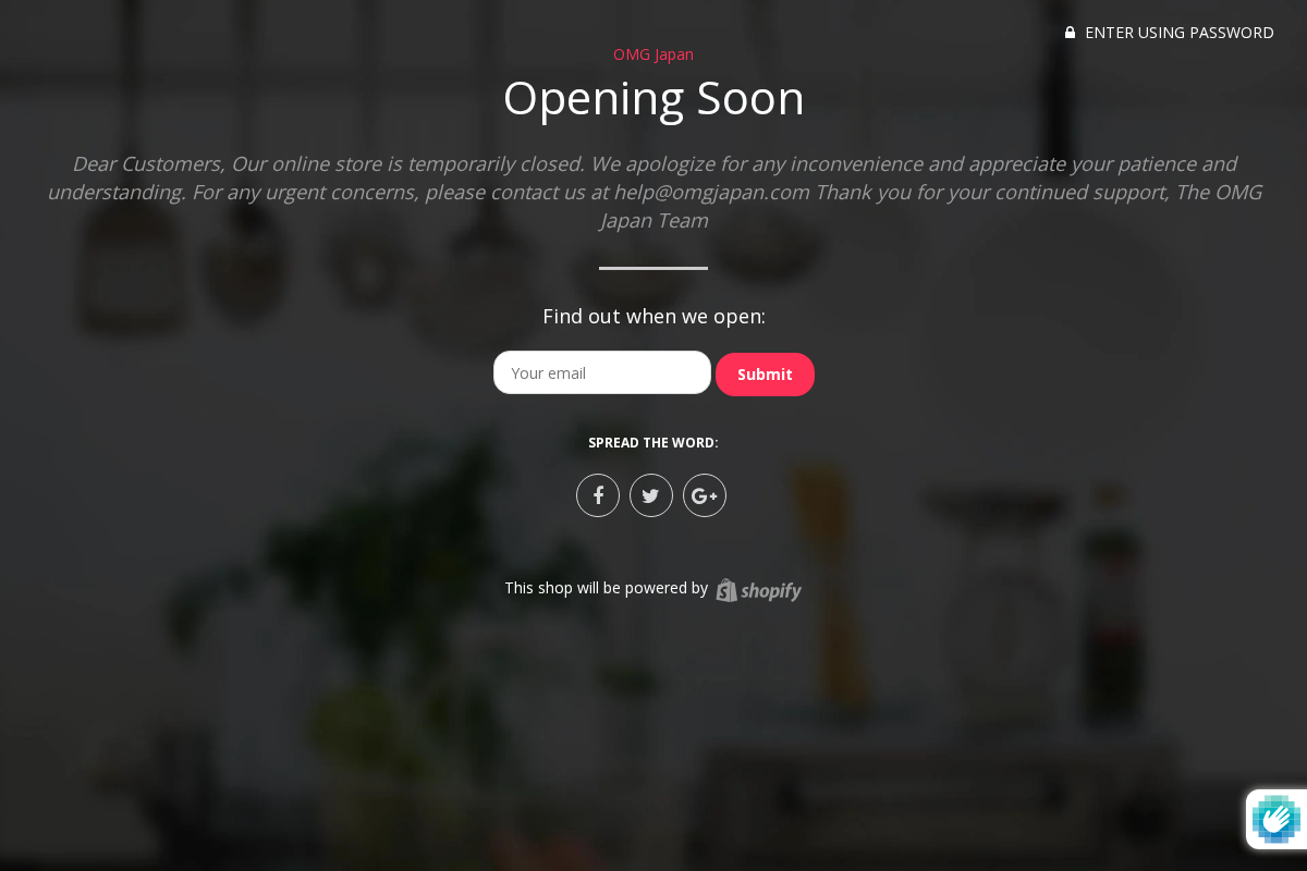 OMG Japan homepage screenshot