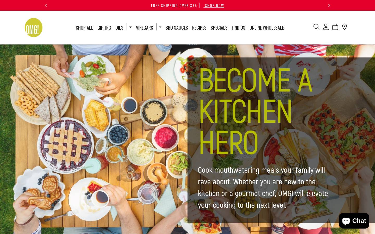 omgoliveoils.com homepage screenshot