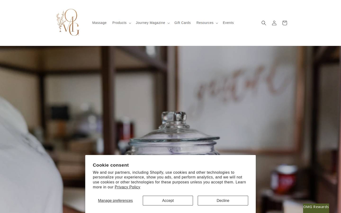 omgwellnessbar.com homepage screenshot