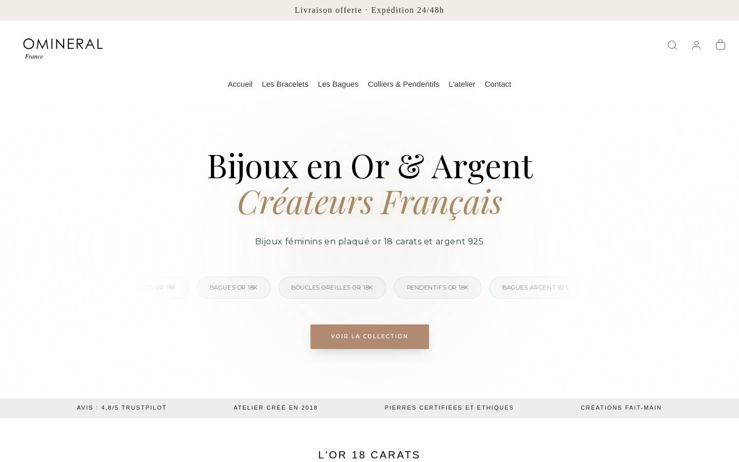 Omineral France homepage screenshot