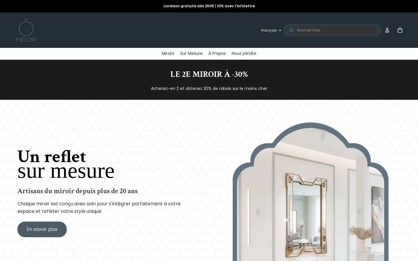 omiroir.com homepage screenshot