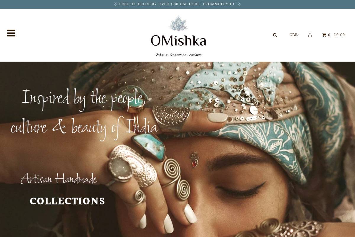 omishka.com homepage screenshot