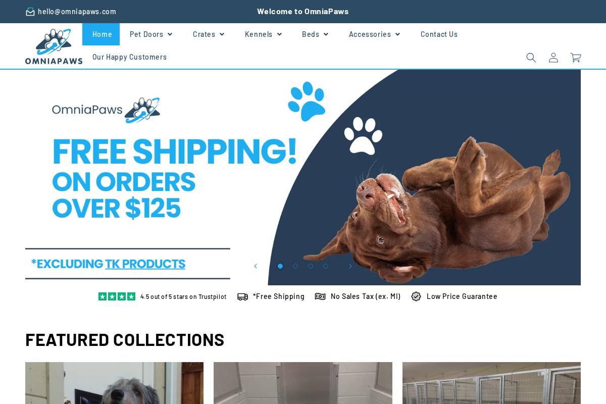 OmniaPaws homepage screenshot