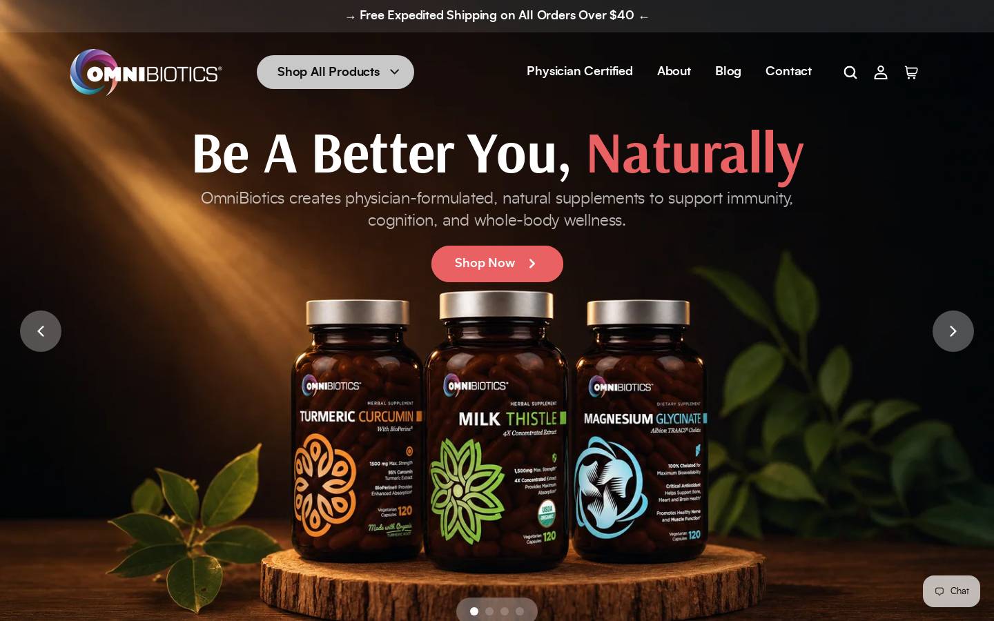 omnibiotics.com homepage screenshot