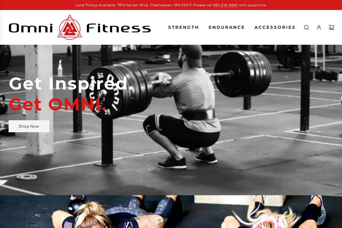 Omni Fitness homepage screenshot