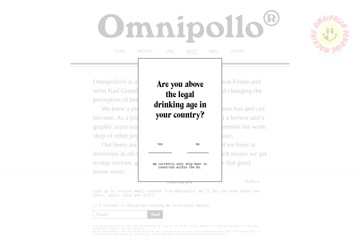 Omnipollo homepage screenshot