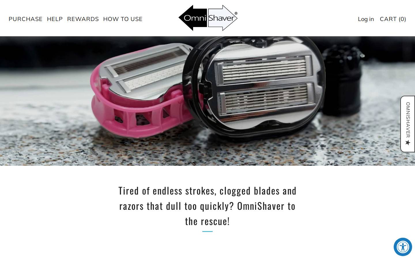 OmniShaver homepage screenshot