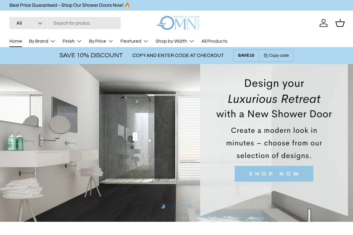 omnishowerdoors.com homepage screenshot