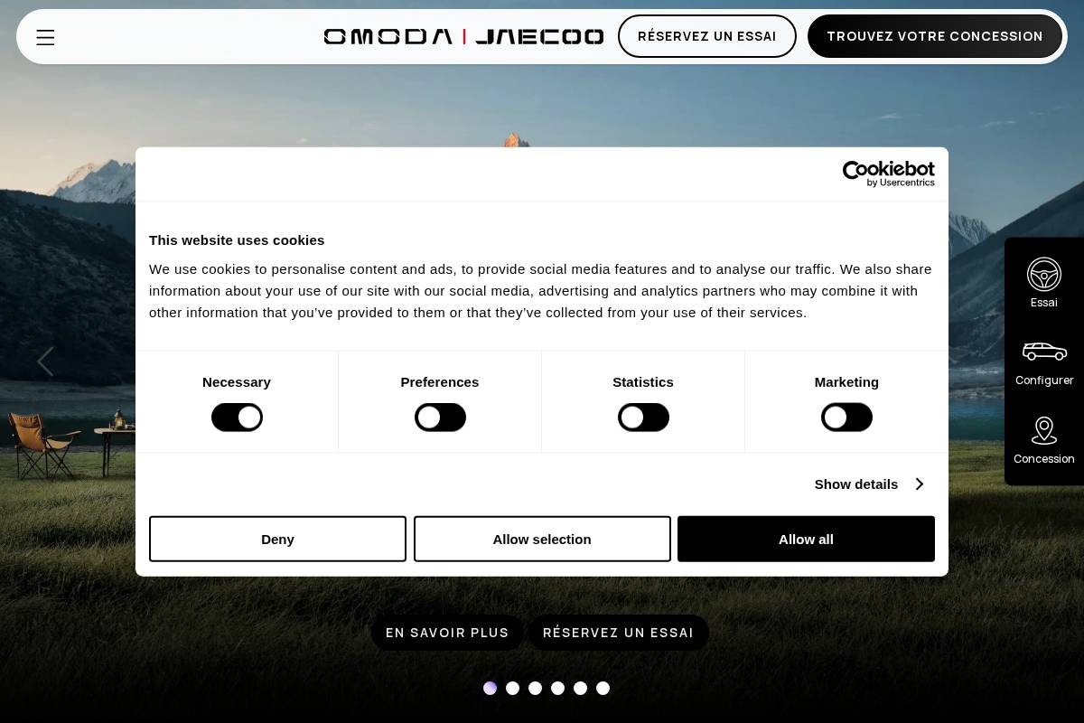 omoda-jaecoo.fr homepage screenshot