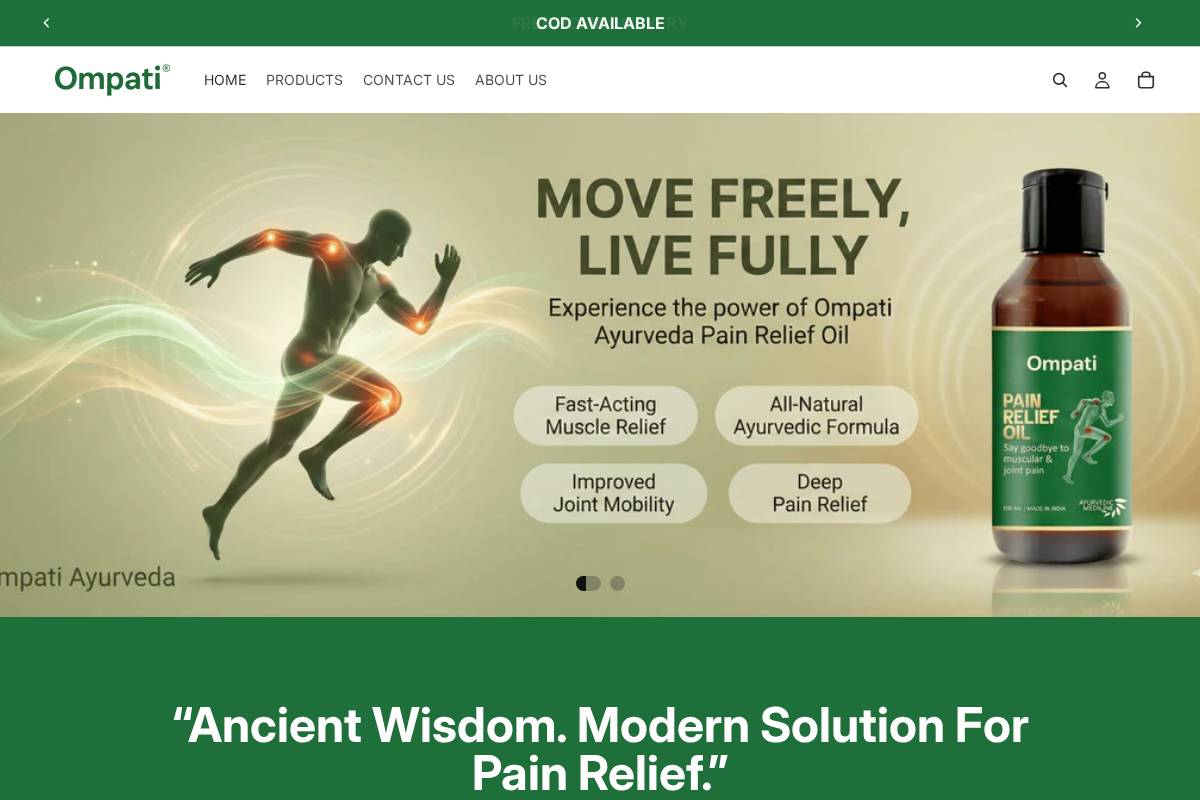 ompatiayurveda.com homepage screenshot