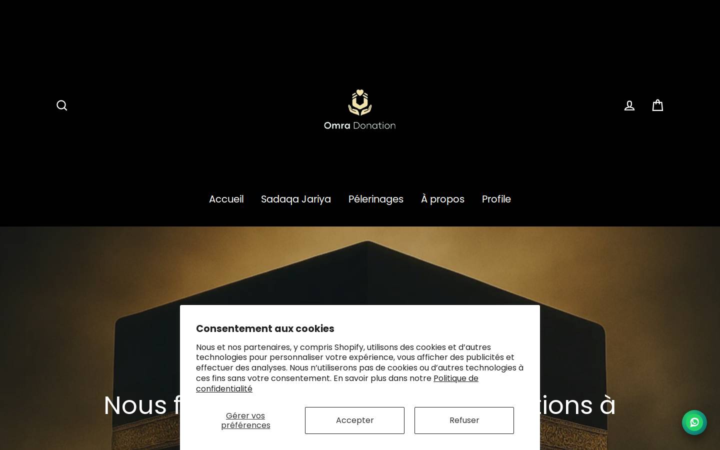 omradonation.com homepage screenshot