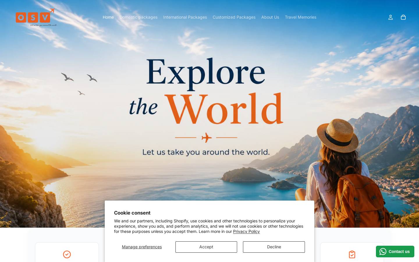 omsaivacations.in homepage screenshot