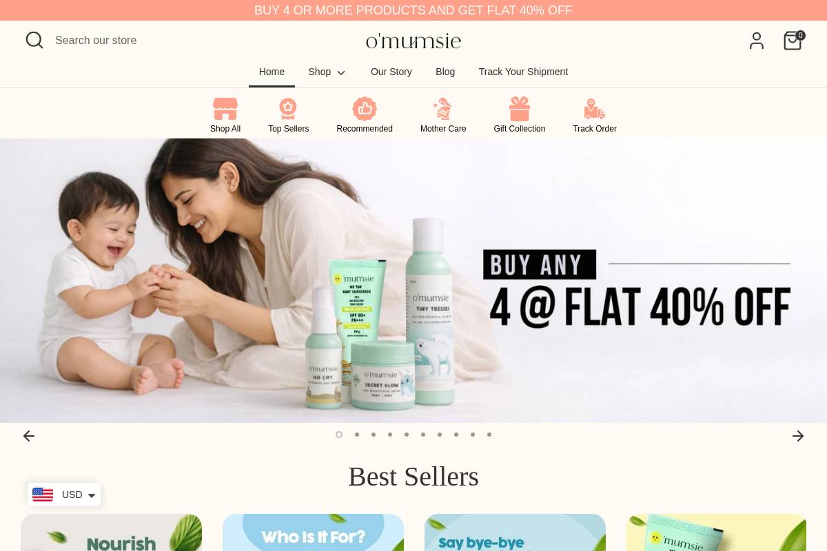 omumsie.com homepage screenshot