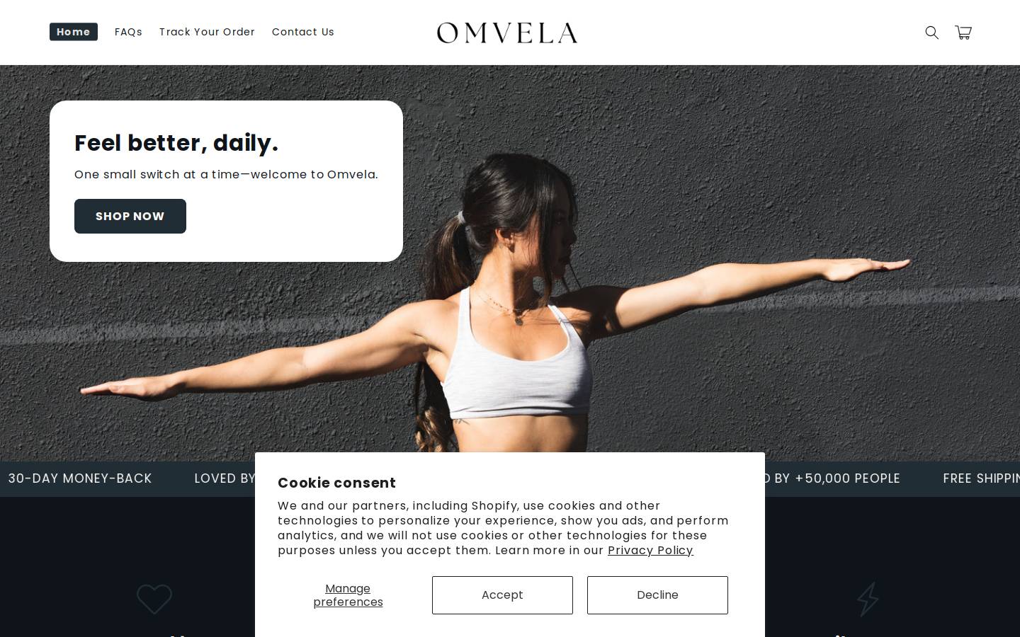 omvela.co homepage screenshot