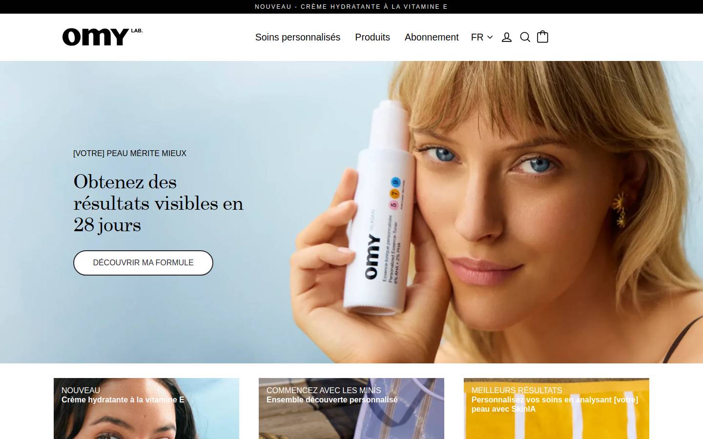 omycosmetics.com homepage screenshot