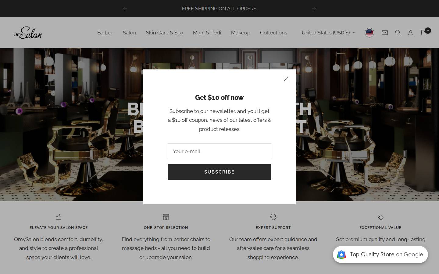 omysalon.com homepage screenshot