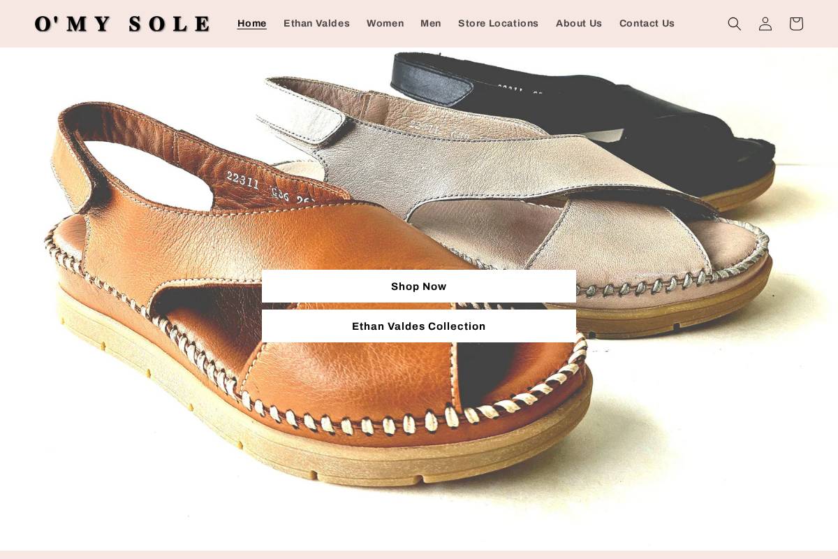 omysoleshop.com homepage screenshot