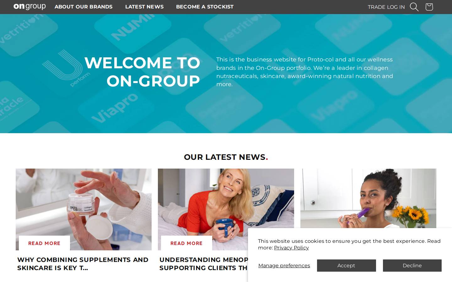 on-group.co.uk homepage screenshot