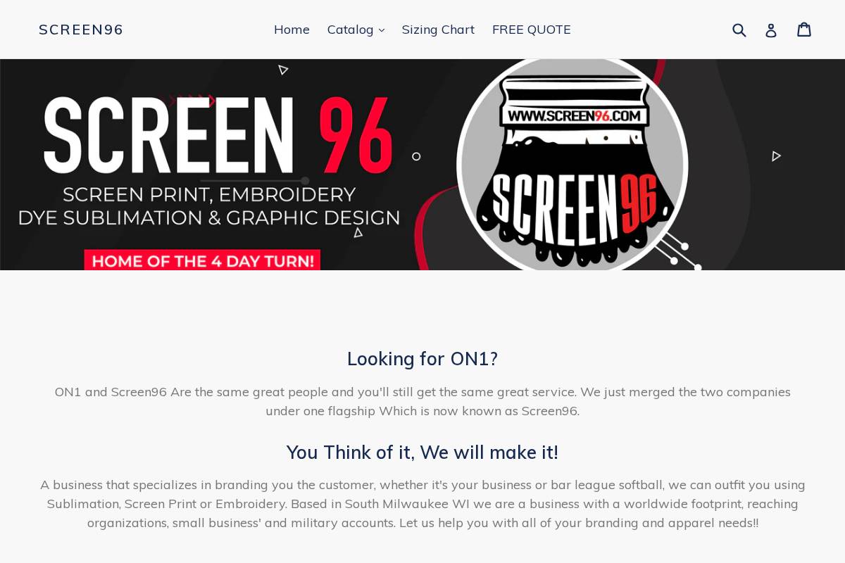 on1brand.com homepage screenshot