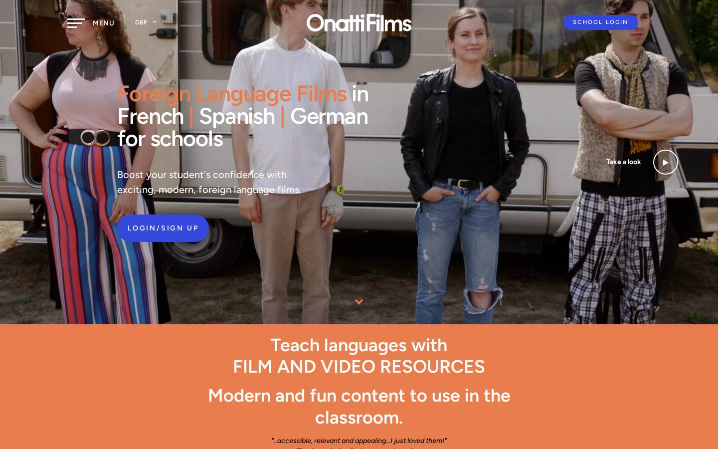 onattifilms.com homepage screenshot