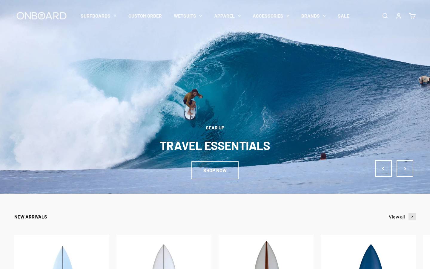 onboardstore.com.au homepage screenshot