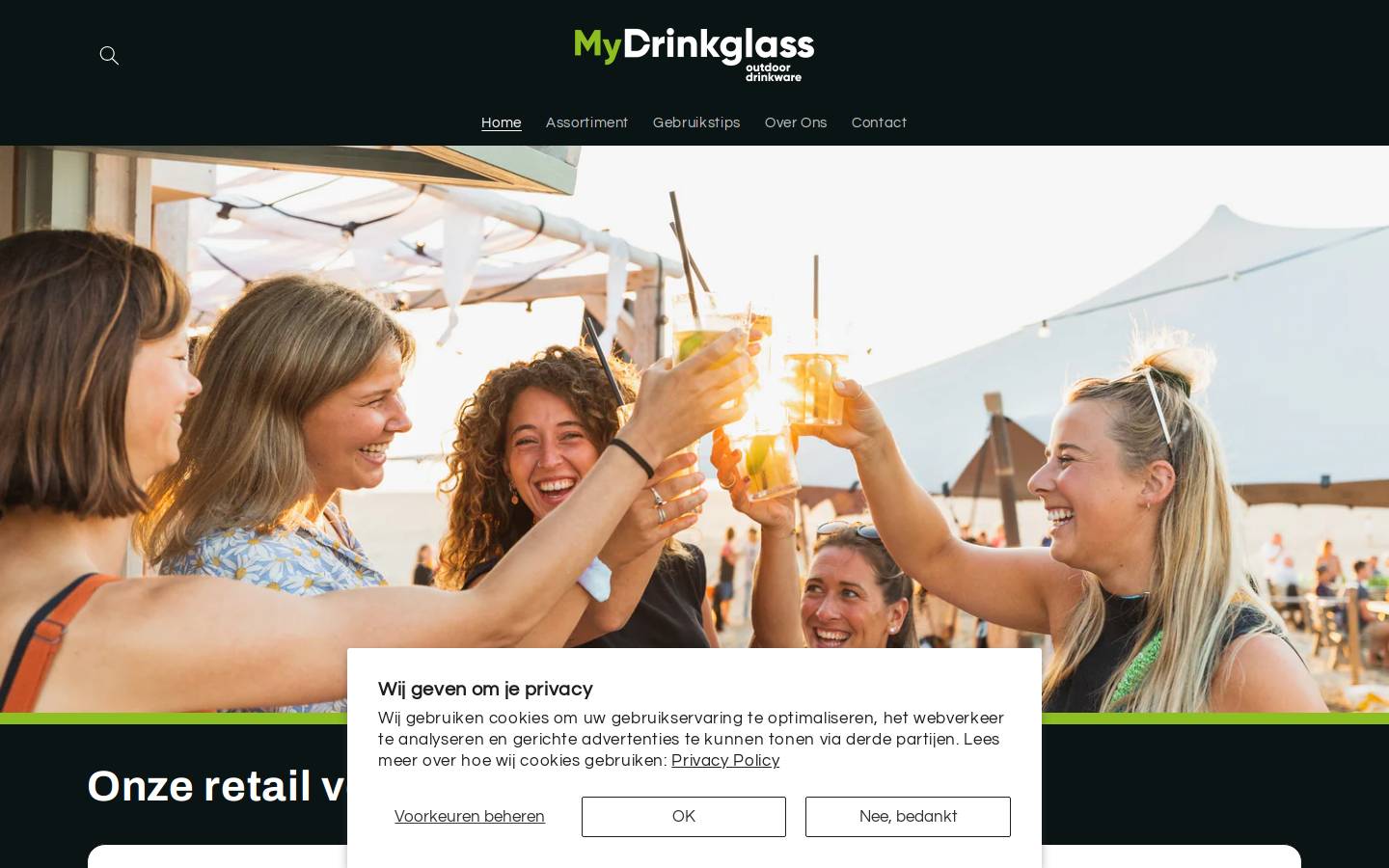 onbreekbareglazen.be homepage screenshot