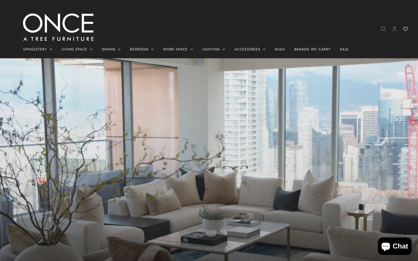 onceatreefurniture.com homepage screenshot