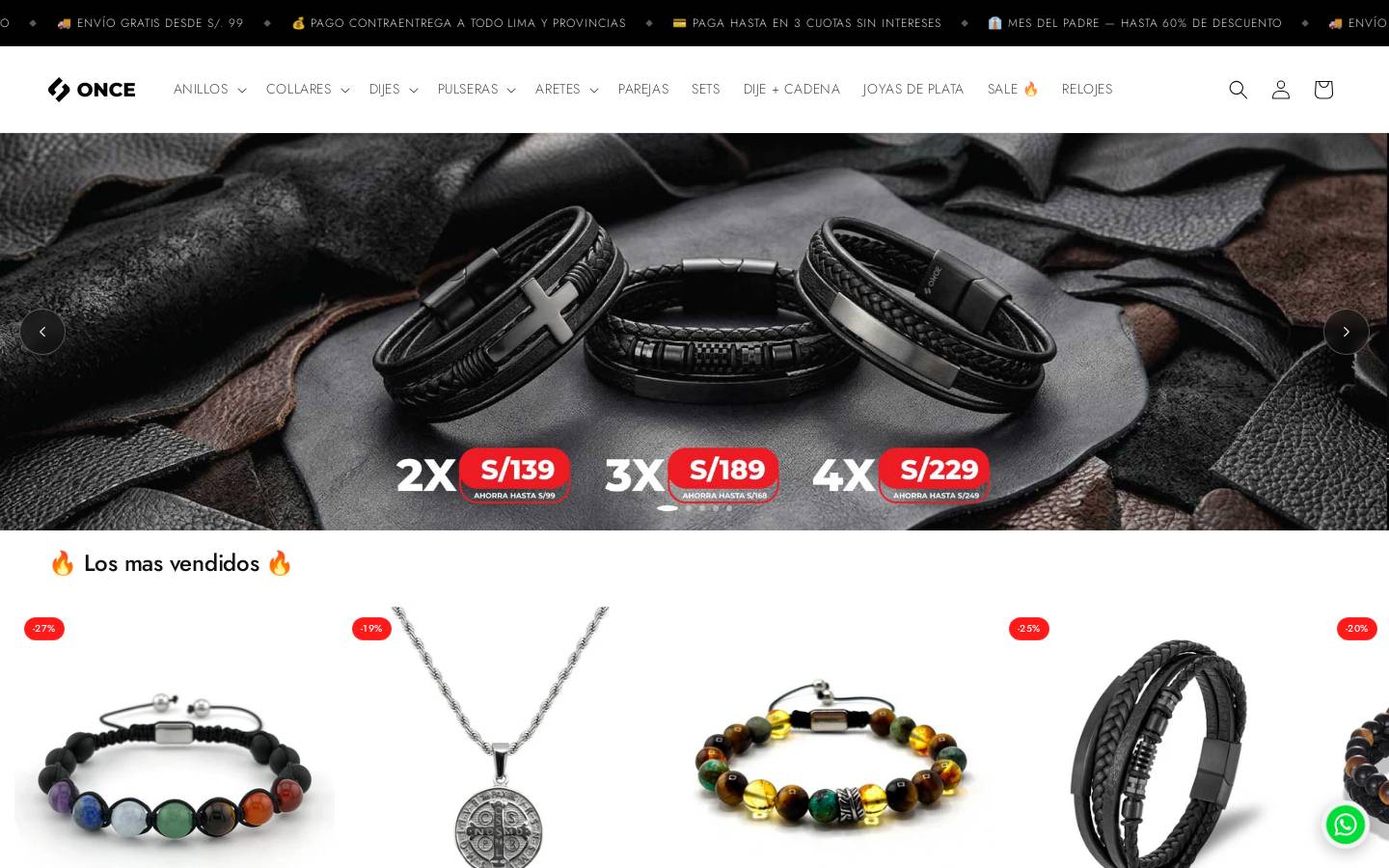 Once homepage screenshot