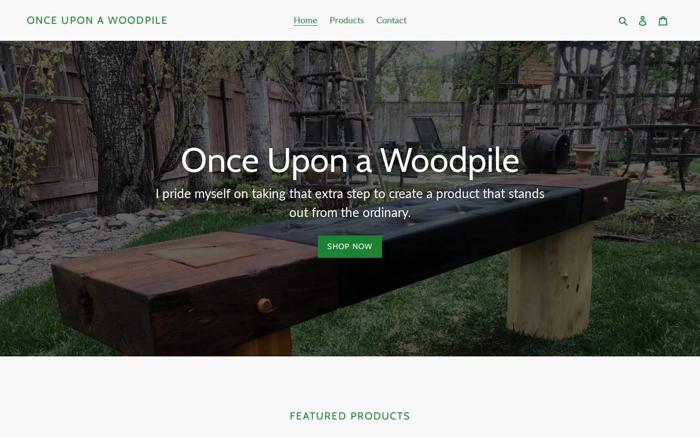 onceuponawoodpile.com homepage screenshot