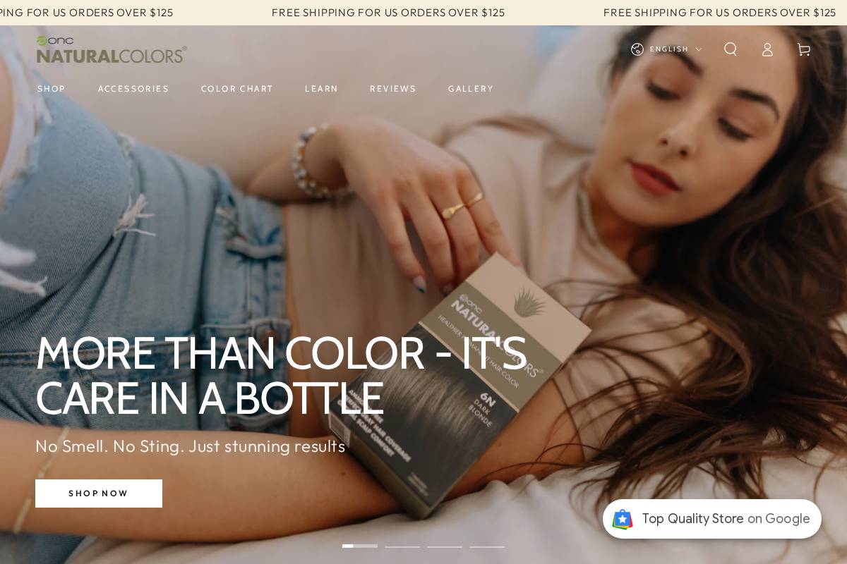 oncnaturalcolors.com homepage screenshot