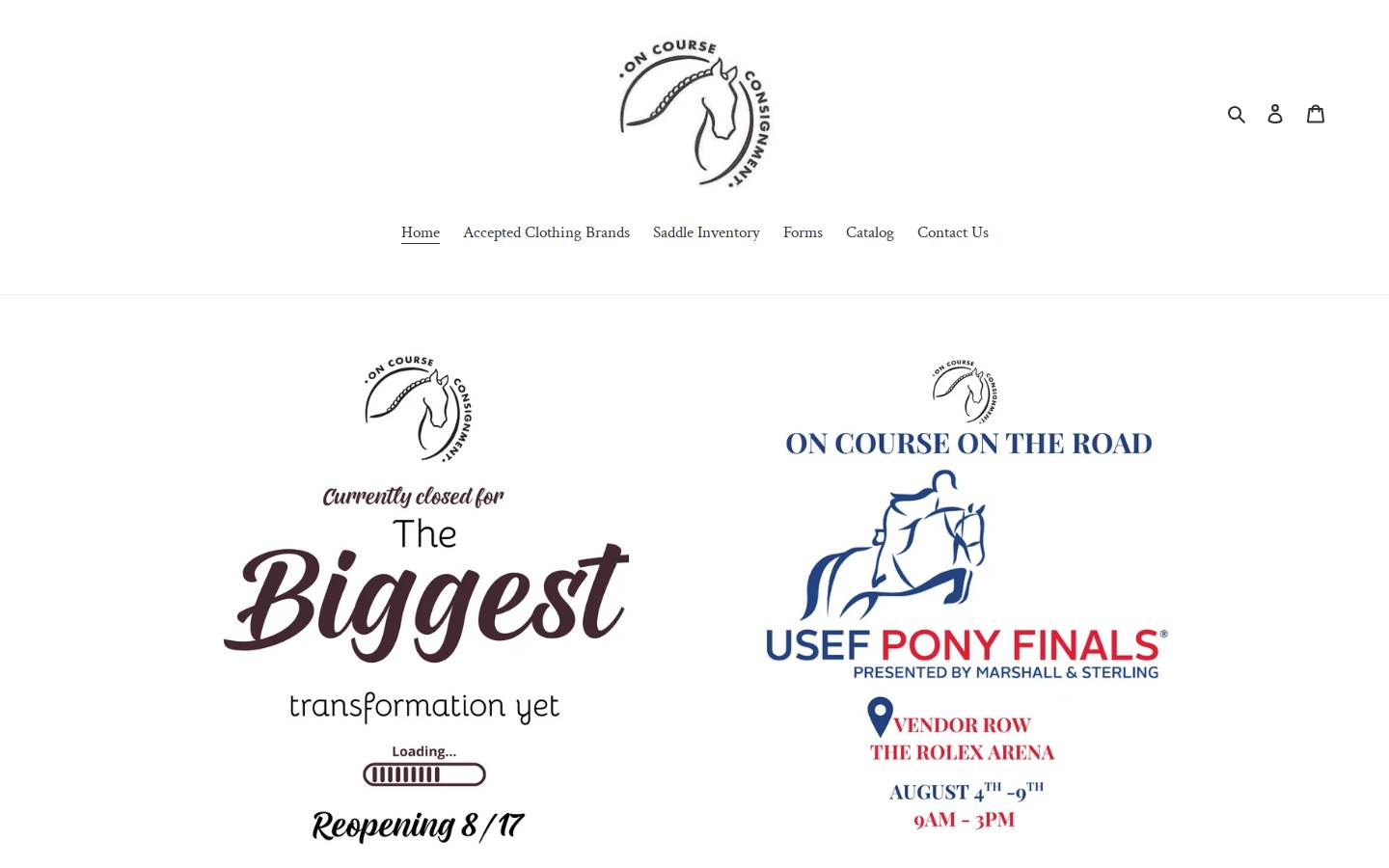 oncourseconsignment.shop homepage screenshot