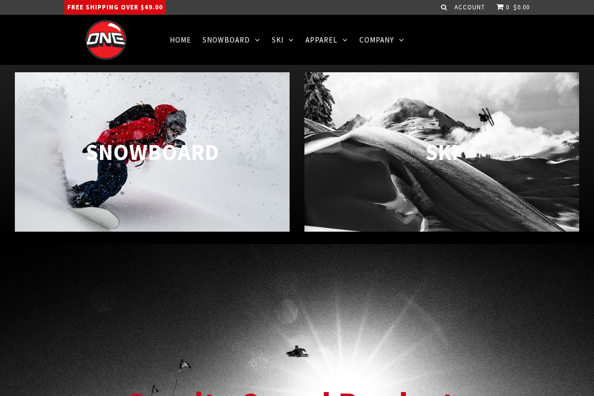 ONE MFG Store homepage screenshot