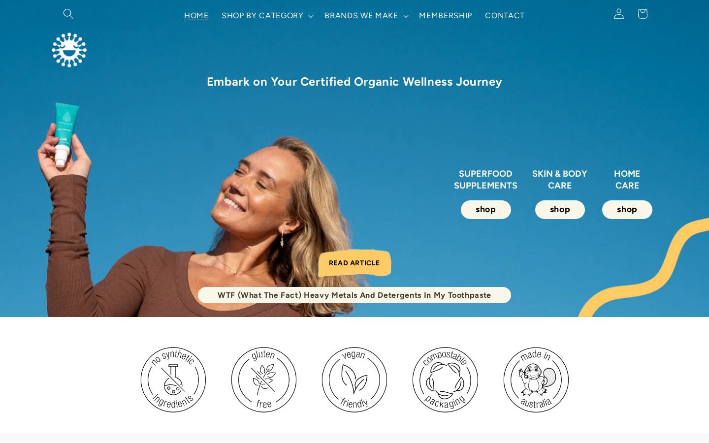 one.organic homepage screenshot