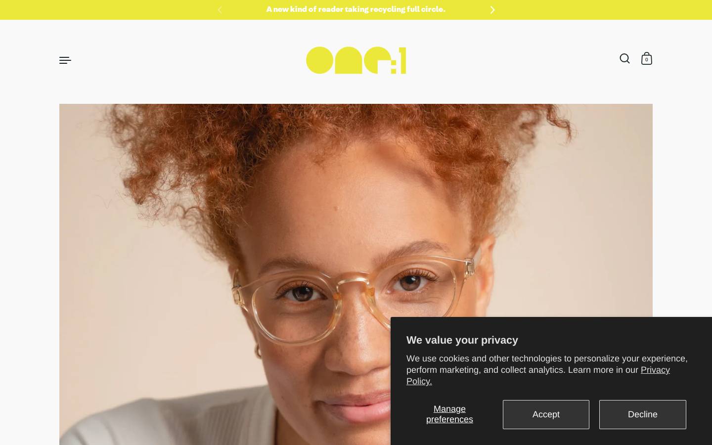 one1eyewear.com homepage screenshot