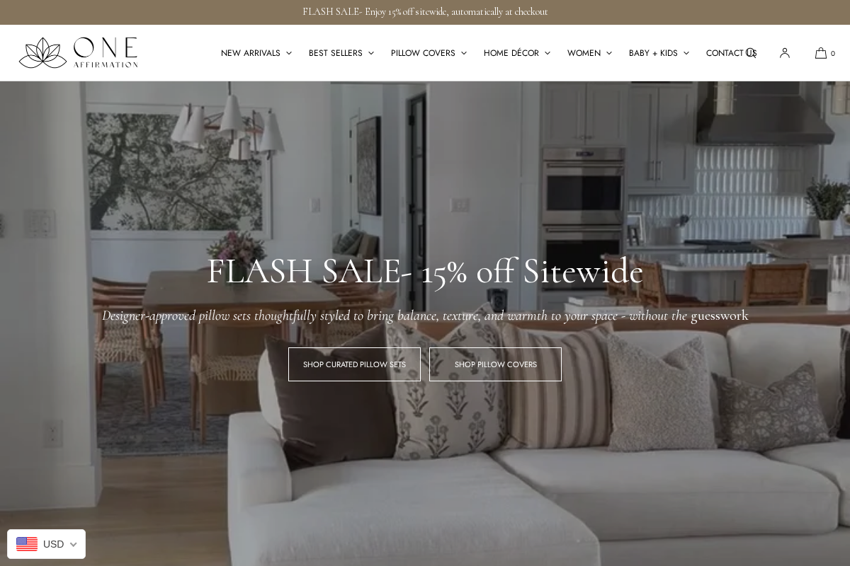 oneaffirmation.com homepage screenshot