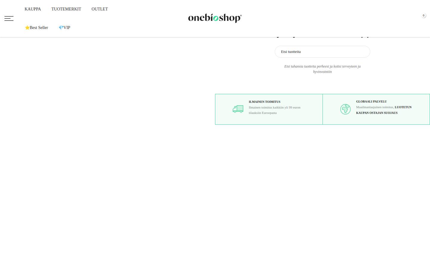OneBioShop homepage screenshot