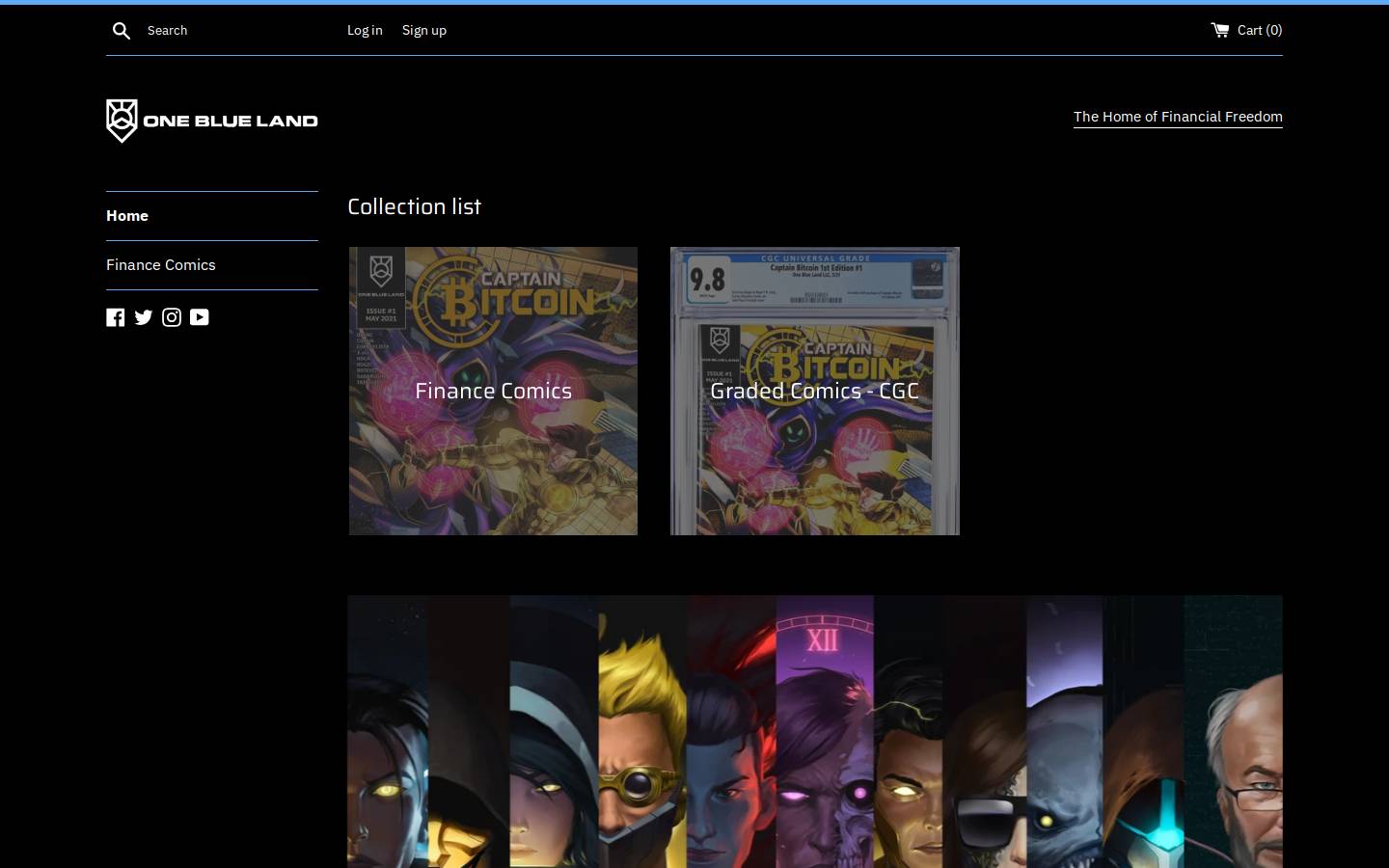 oneblueland.shop homepage screenshot