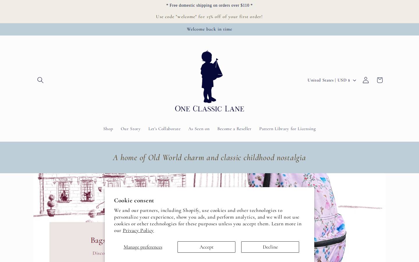 oneclassiclane.com homepage screenshot
