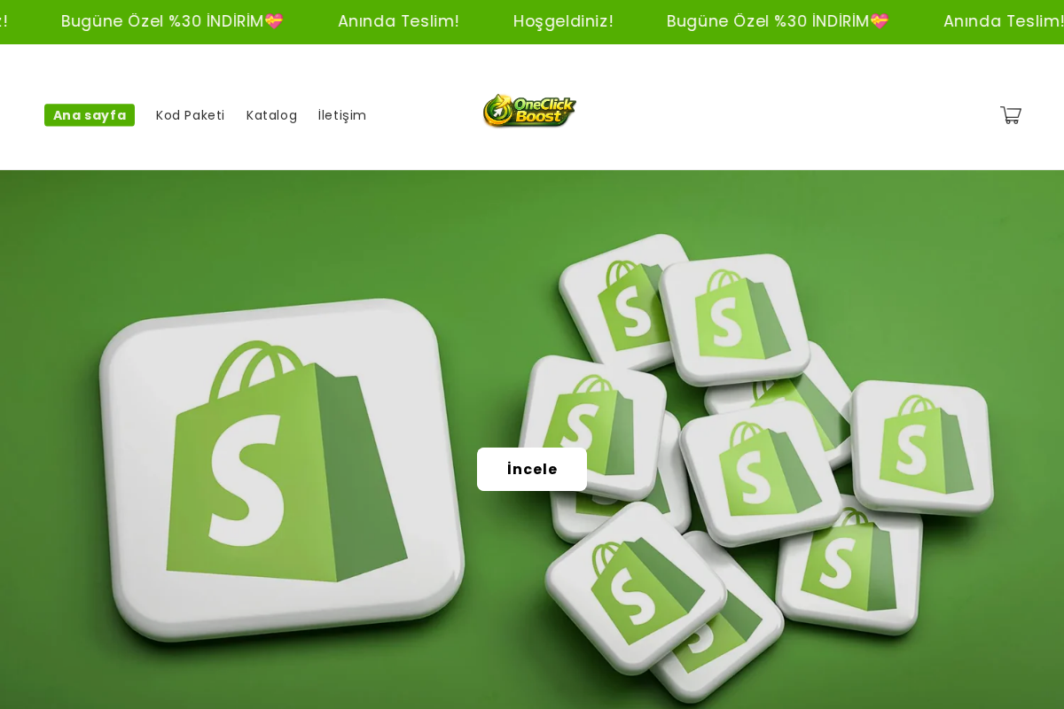 One Click Boost homepage screenshot